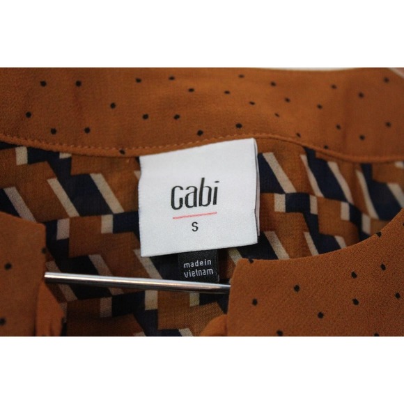 NWT Cabi Floral Harmony Ruffle Boho Blouse 3953 Brown Blue Size Small H14864 - Picture 6 of 12